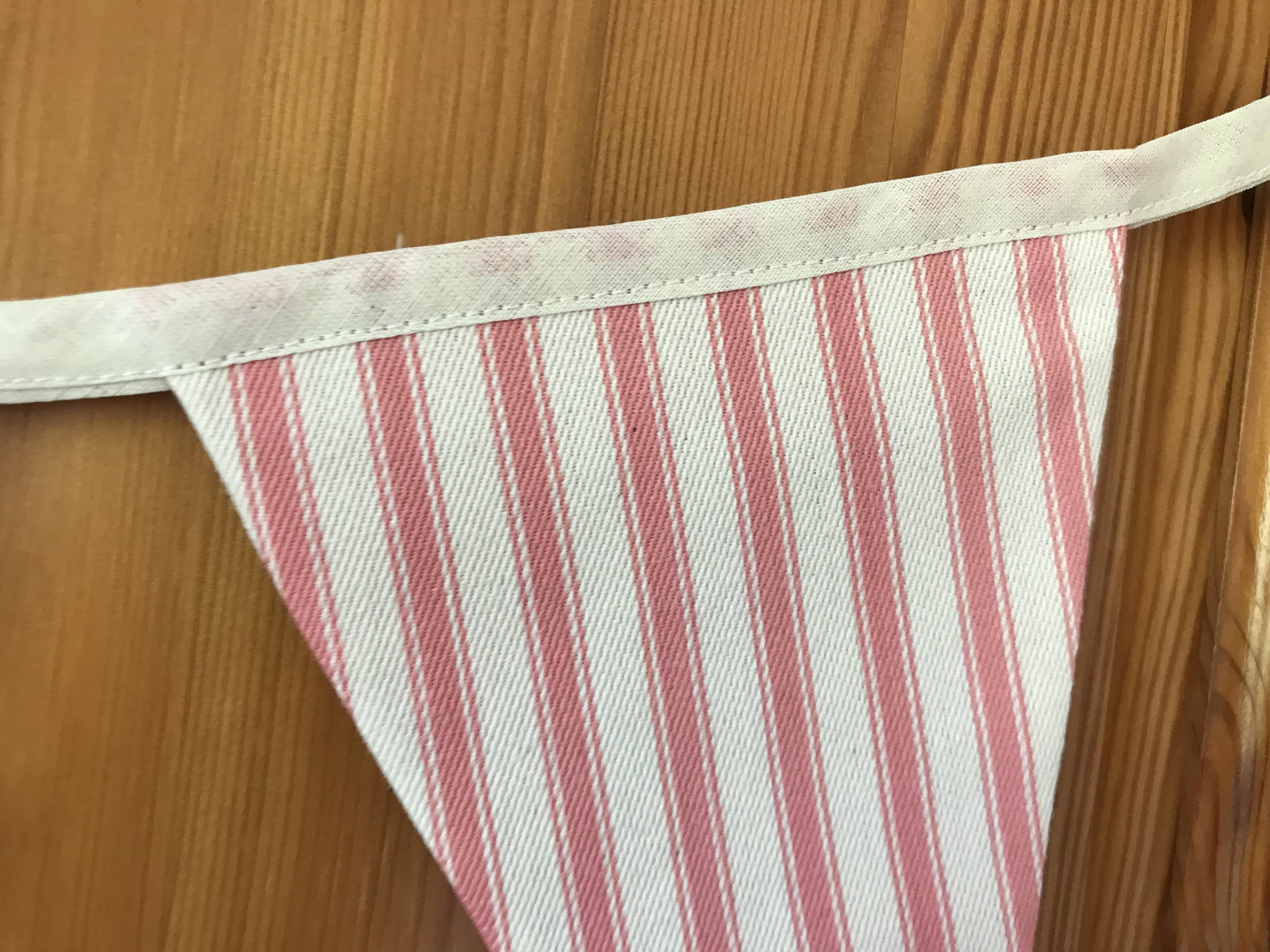 Bunting - pink and white stripe